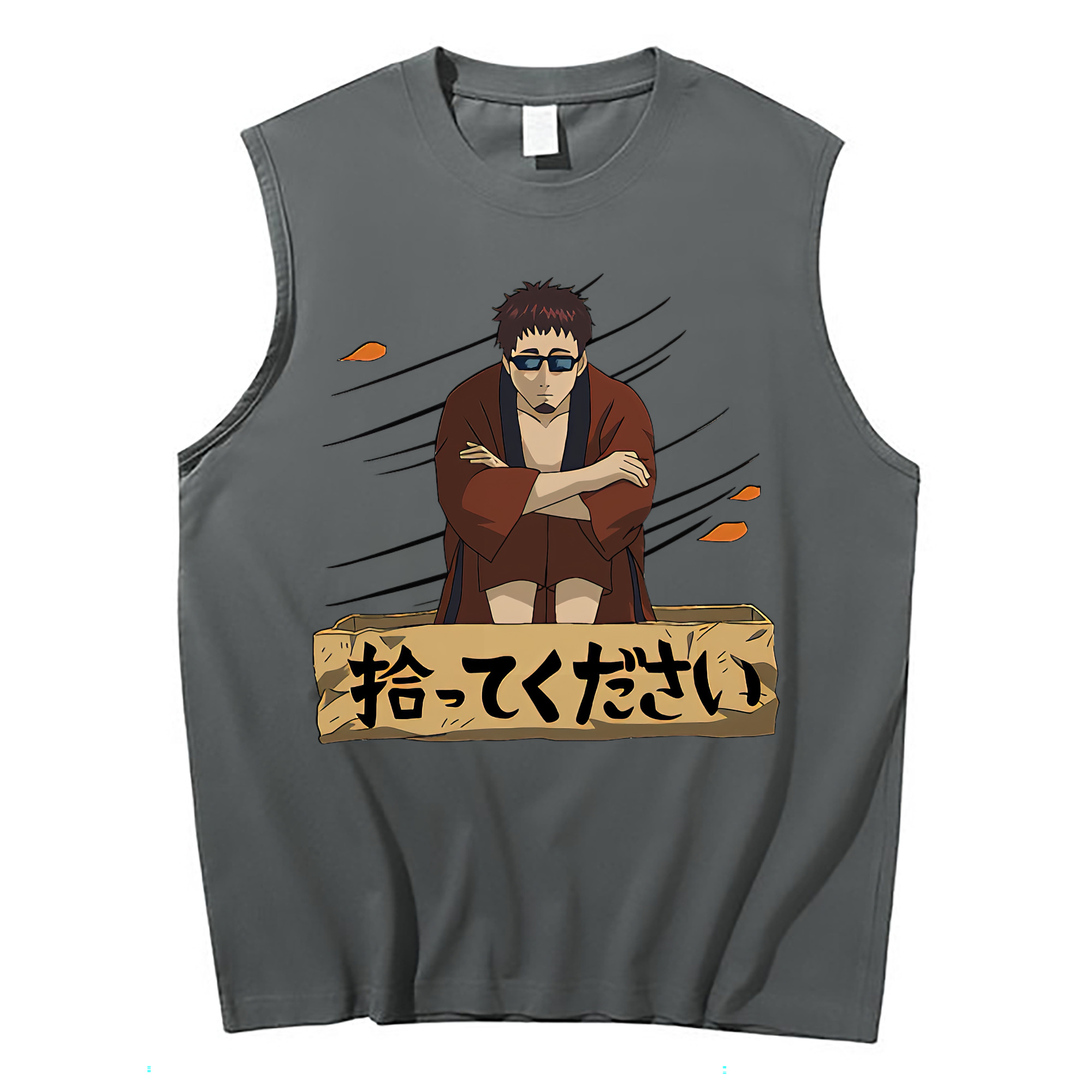 （画像用） ぎんたま 坂田銀時（さかたぎんとき） 神楽 志村新八（しむら しんぱち） GINTAMA Sakata Gintoki Kagura Shimura Shinpachi コットン100％タンクトップ（フロントプリント）
